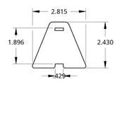 Dimensions of 2.815 Large Zip Tie Tab Weld On