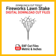 DXF Files for CNC Cutting | Firework Lawn Stake Digital Download BOCO Custom LLC