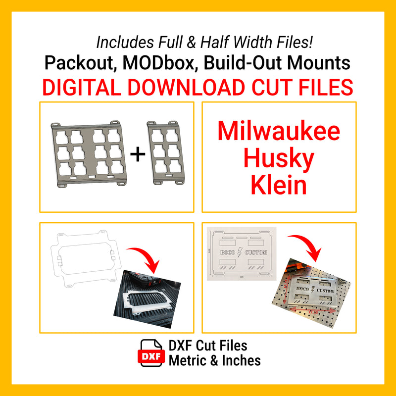 Archivos DXF BUNDLE para corte por plasma | Packout, Modbox, Husky y Build-Out