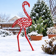 THE THREE LAYERED FLAMINGO IS POWDERCOATED AFTER CUTTING ON MILD STEEL, AND IS READY FOR YEAR ROUND WEATHER
