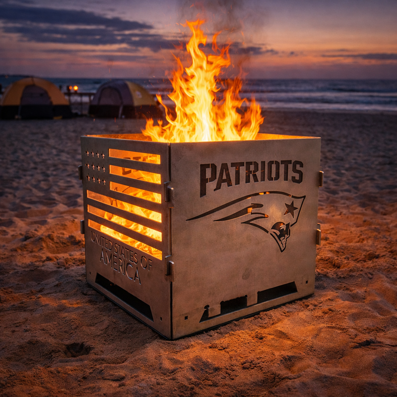 Custom Backyard Fire Pit, 16" Square, Collapsible & Portable BOCO Custom LLC