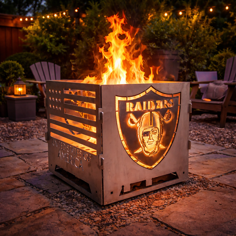 Custom Backyard Fire Pit, 16" Square, Collapsible & Portable BOCO Custom LLC