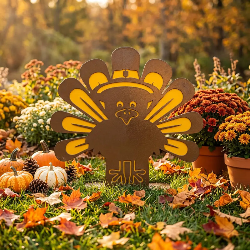 Garden Art Turkey – Dual-Layer Steel Lawn Decor, Powder Coated