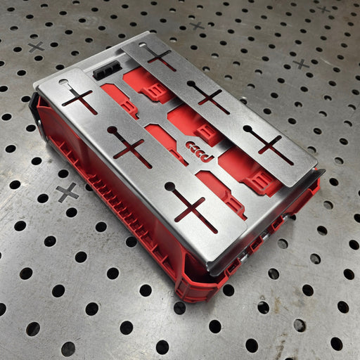 Undermount steel Packout plate showing flush top surface for professional tool organization.