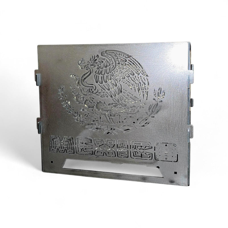 BOCO Custom LLC metal DXF file featuring the Mexico Coat of Arms with MEXICO text cut out. Ideal for CNC cutting.