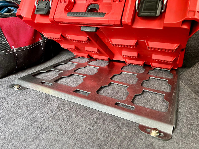 2-Pack Mounting Plate for Milwaukee Packout Dual Full Width, 14 ga steel, Light Duty, Low-Profile, Raw or Powder Coat Option, USA MADE