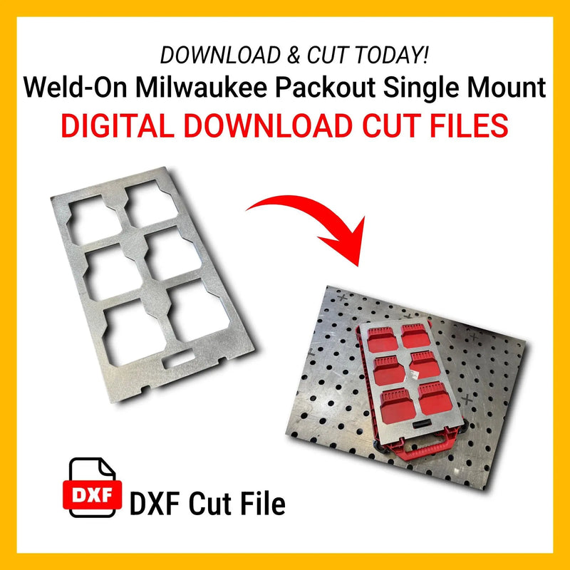 DXF Files for CNC Cutting | Milwaukee Packout Weld-On Single Width Mount BOCO Custom LLC