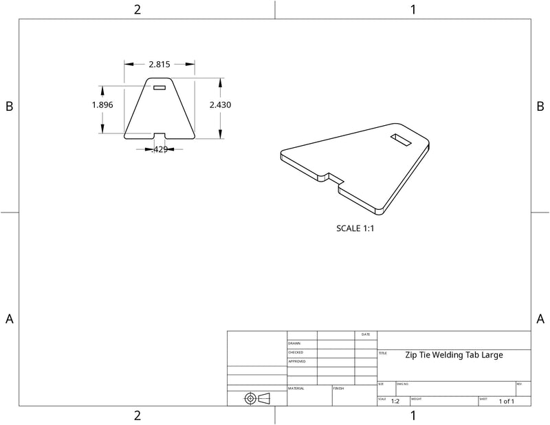 Zip Tie Tab, DIY Weld On, 16-Pack, for ATVs, Cages