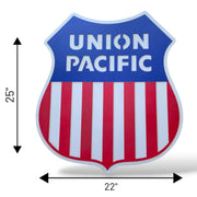 Union Pacific Railroad Shield Tribute Sign | Heavy-Duty Steel Wall Art BOCO Custom LLC