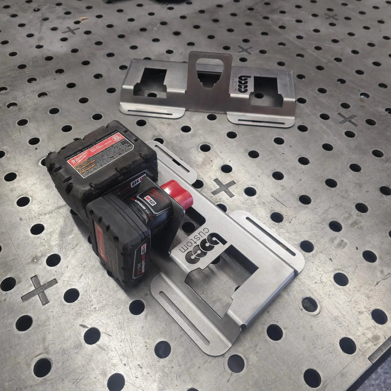 3-Slot Milwaukee M18 and M12 Combo Battery Organizer – 14-Gauge Steel