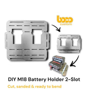 Bend At Home (DIY) Milwaukee M18 Battery Holder, 2-slot, Steel, USA Made BOCO Custom LLC