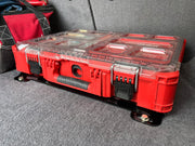 milwaukee toolbox in mounting plate installed in a vehicle