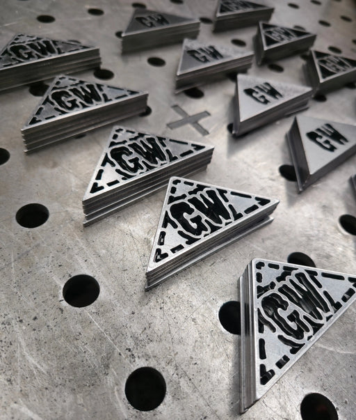 2.5" x 2.5" CUSTOM LOGO Corner Gussets - 90 Degree BOCO Custom LLC