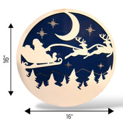 Santa & Reindeer Night Sky Art | 3D Dual-Layer Powder Coated Steel BOCO Custom LLC