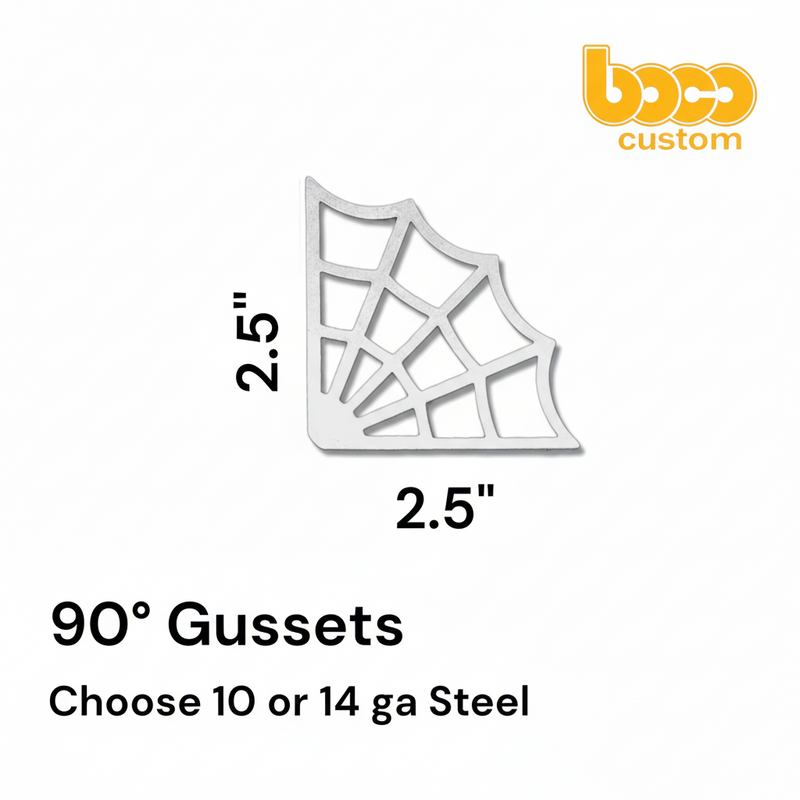 2.5" x 2.5" Spider Web Corner Gussets - 90 Degree