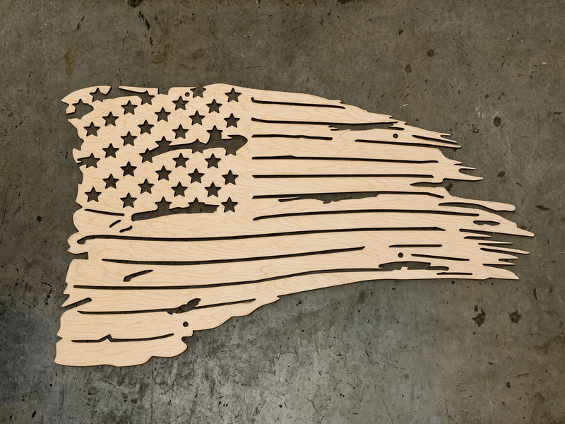 Tattered American Flag DXF Digital Download BOCO Custom LLC