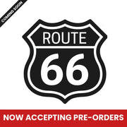 Route 66 shield metal wall sign, black and white, now accepting pre-orders