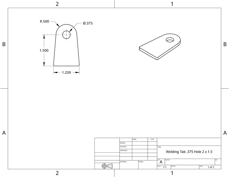 Radius Weld-On Flat Tabs (10-Piece Pack) | Precision Laser-Cut Fabrication Brackets